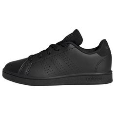 adidas Advantage Lifestyle Court Lace Schuh Sneaker Kinder Core Black / Core Black / Grey Six
