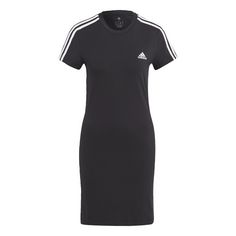 adidas Essentials 3-Streifen T-Shirt-Kleid Kurzarmkleid Damen Black / White