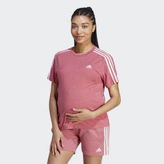Rückansicht von adidas Maternity T-Shirt – Umstandsmode T-Shirt Damen Pink Strata Mel. / White