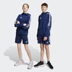Rückansicht von adidas Tiro 23 League Sweat Shorts Funktionsshorts Kinder Team Navy Blue 2