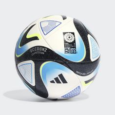 Rückansicht von adidas Oceaunz Competition Ball Fußball White / Collegiate Navy / Bold Blue / Bright Blue