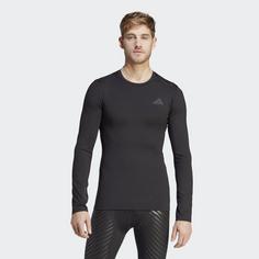 Rückansicht von adidas Techfit Control x RHEON Longsleeve Funktionsshirt Herren Black / Black