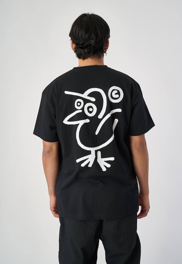 Cleptomanicx Cleptomanicx Sketch Gull Printshirt Herren - Black - 2 | SportScheck