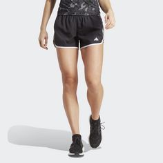 Rückansicht von adidas Marathon 20 Running Shorts Funktionsshorts Damen Black / White