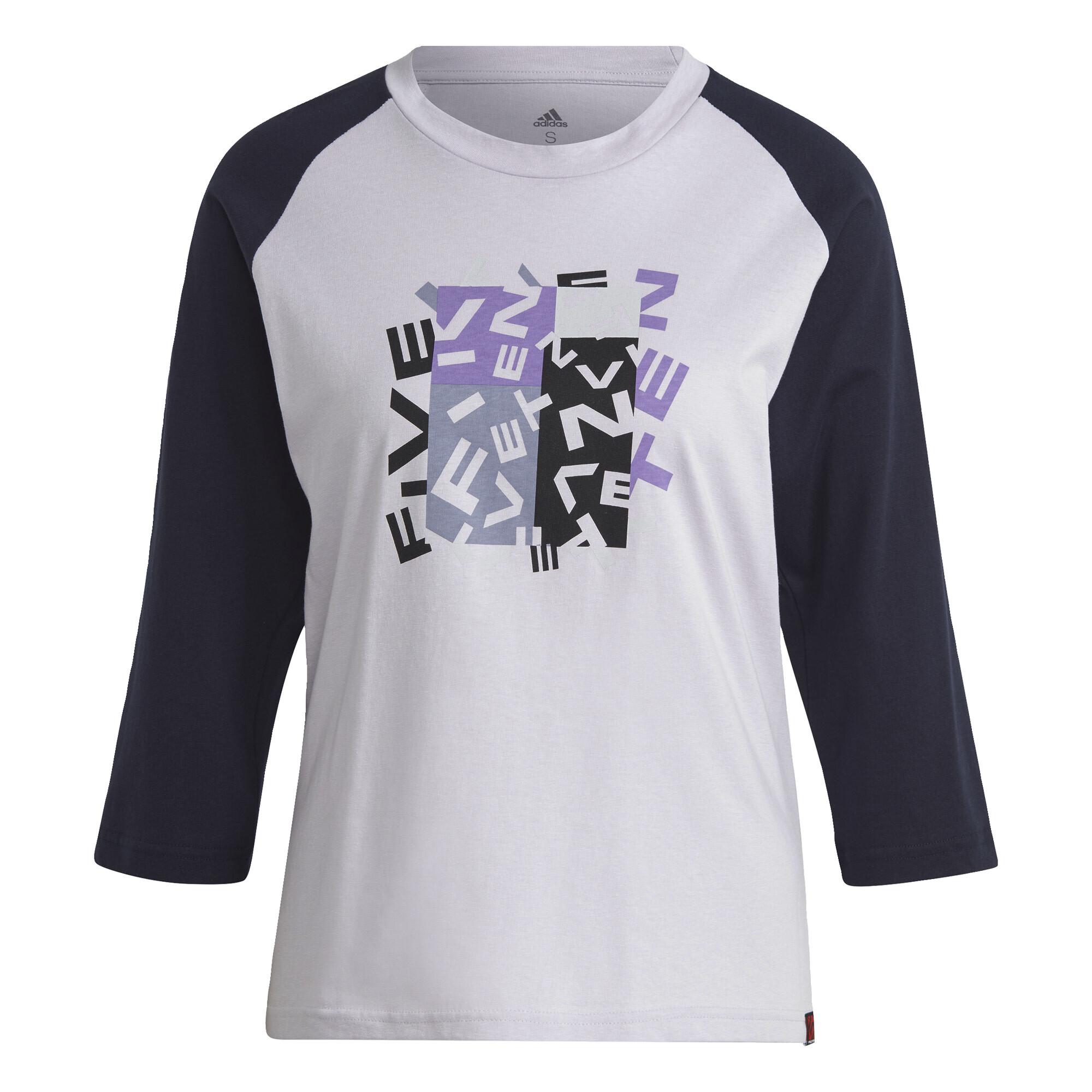 adidas Five Ten Graphic 3/4 Sleeve T-Shirt Langarmshirt Damen Silver Dawn / Legend Ink