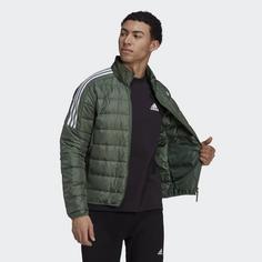 Rückansicht von adidas Essentials Daunenjacke Winterjacke Herren Green Oxide