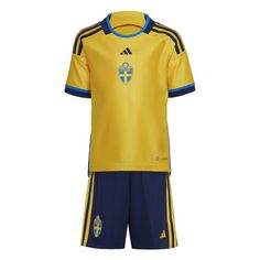 adidas Schweden 22 Mini-Heimausrüstung Fußballtrikot Kinder Eqt Yellow