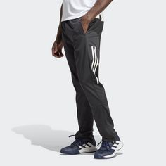 Rückansicht von adidas 3-Streifen Knitted Tennis Hose Freizeithose Herren Black