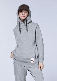 Rückansicht von Chiemsee Hoodie Sweatshirt Damen 17-4402M Neutral Gray Melange