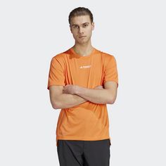 Rückansicht von adidas TERREX Multi T-Shirt Funktionsshirt Herren Semi Impact Orange