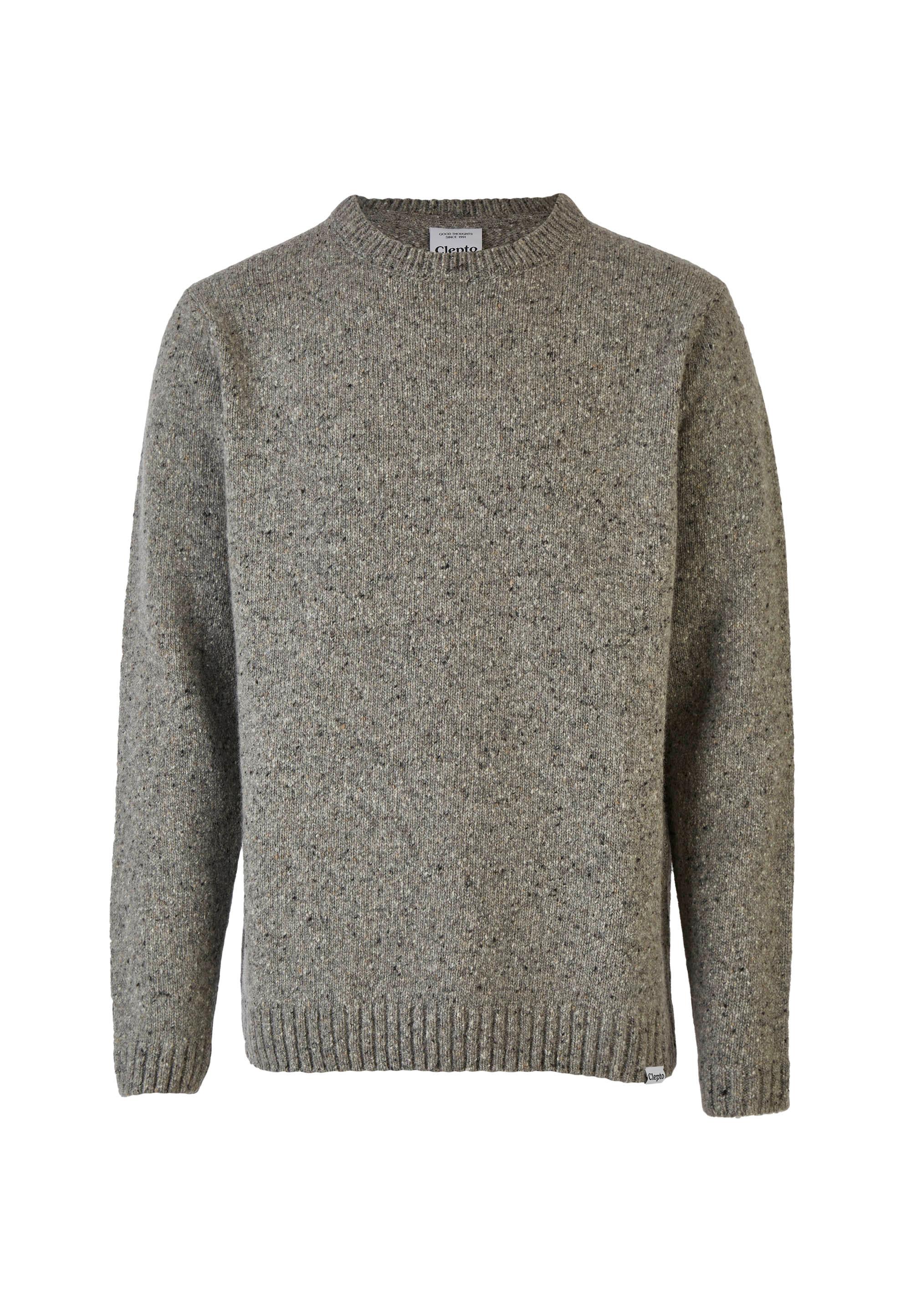 Cleptomanicx Spacer Strickpullover Herren Heather Gray