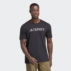 Rückansicht von adidas TERREX Classic Logo T-Shirt Funktionsshirt Herren Black
