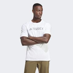 Rückansicht von adidas TERREX Classic Logo T-Shirt Funktionsshirt Herren White