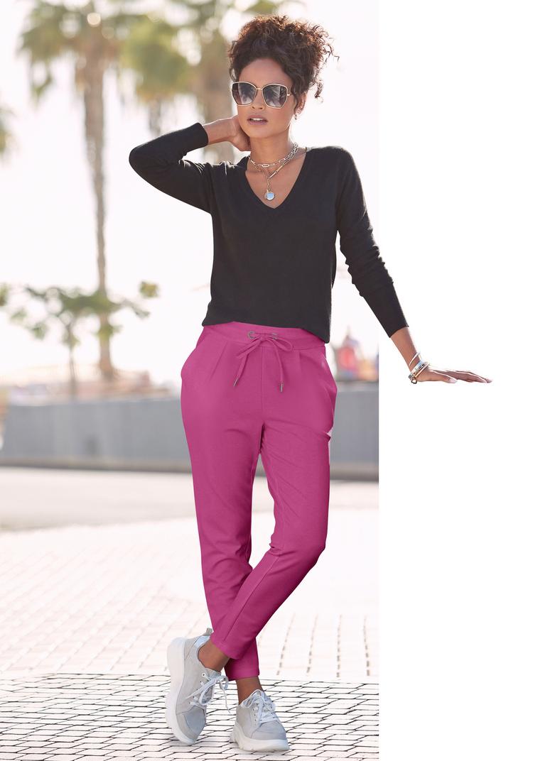 Lascana Lascana Schlupfhose Stoffhose Damen - pink - 1 | SportScheck