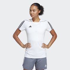 Rückansicht von adidas Tiro 23 League Trikot Fußballtrikot Damen White / Black