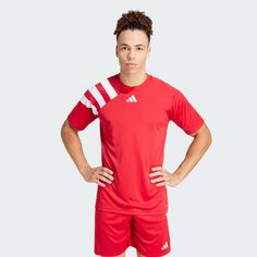 Rückansicht von adidas Fortore 23 Trikot Fußballtrikot Herren Team Power Red 2 / White