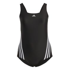 adidas 3-Streifen Badeanzug – Große Größen Badeanzug Damen Black / White