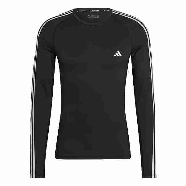 adidas Techfit 3-Streifen Training Longsleeve T-Shirt Herren Black