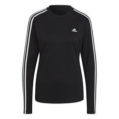 adidas Essentials 3-Streifen Longsleeve Langarmshirt Damen Black / White