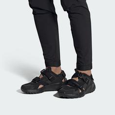 Rückansicht von adidas TERREX Hydroterra Sandale Outdoorsandalen Herren Core Black / Core Black / Grey Four