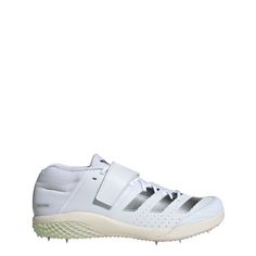 Rückansicht von adidas Adizero Speerwurfschuh Laufschuhe Cloud White / Core Black / Green Spark