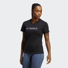 Rückansicht von adidas TERREX Classic Logo T-Shirt T-Shirt Damen Black