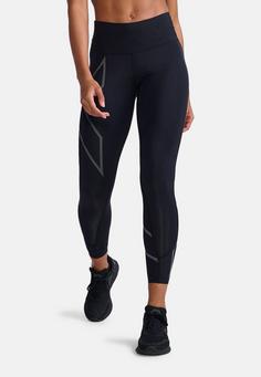 Rückansicht von 2XU Light Speed Mid-Rise Comp Tights Damen black- black reflective