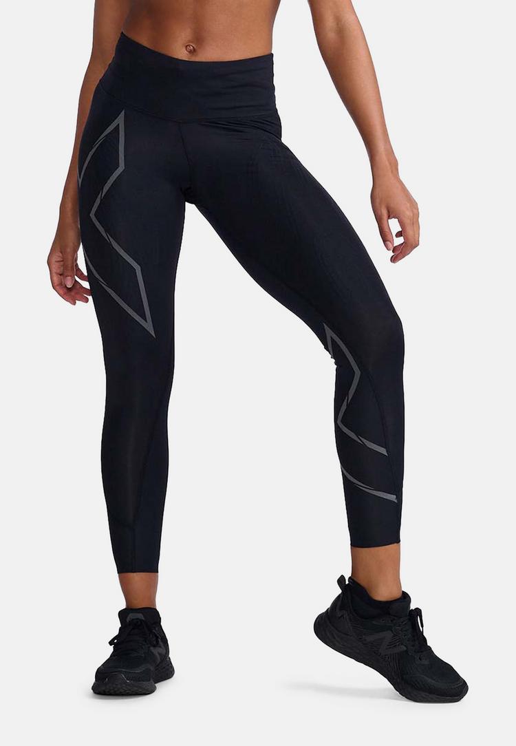 2XU 2XU Light Speed Mid-Rise Comp Tights Damen - black- black reflective - 1 | SportScheck