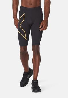 Rückansicht von 2XU Light Speed Compression Funktionsshorts Herren black-gold reflective