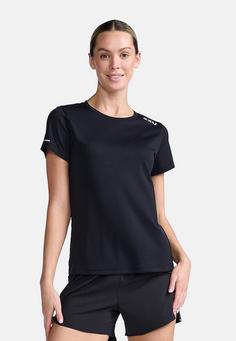 Rückansicht von 2XU Aero Tee Funktionsshirt Damen black/silver reflective