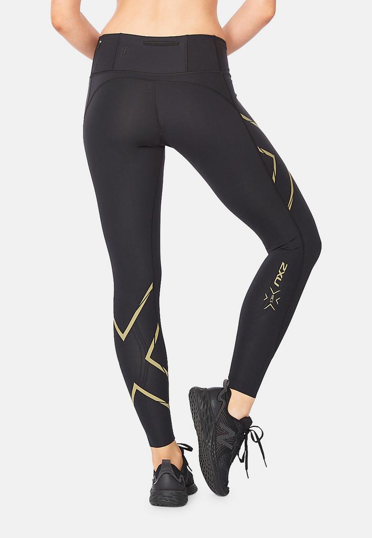 2XU 2XU Light Speed Mid-Rise Comp Tights Damen - black-gold reflective - 1 | SportScheck