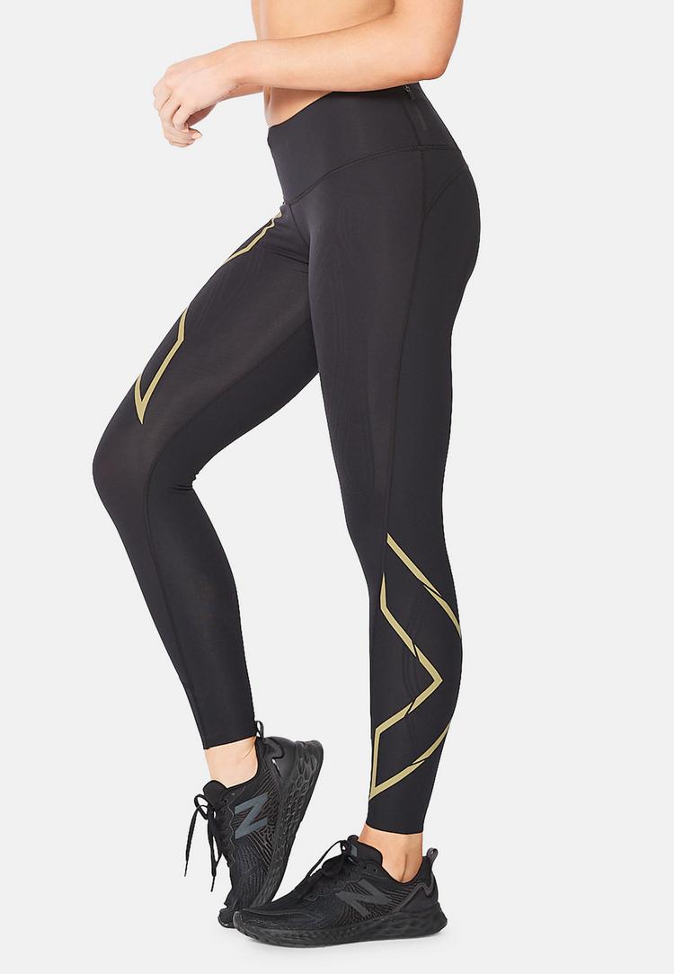 2XU 2XU Light Speed Mid-Rise Comp Tights Damen - black-gold reflective - 2 | SportScheck
