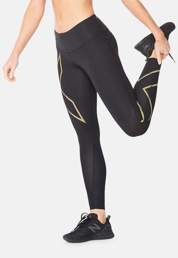 2XU 2XU Light Speed Mid-Rise Comp Tights Damen - black-gold reflective - 3 | SportScheck
