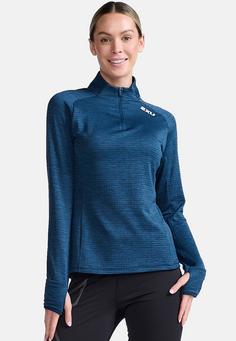 Rückansicht von 2XU Ignition 1/4 Zip Funktionsshirt Damen moonlight-white reflective