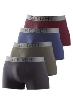 S.OLIVER Boxer Boxershorts Herren bordeaux  / marine / khaki / anthrazit