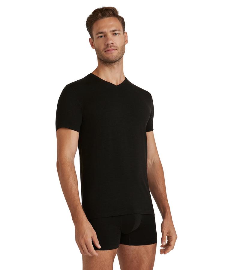 Falke Falke UW T-Shirt V-Neck WO/CLY m Unterhemd Herren - black (3000) - 0 | SportScheck