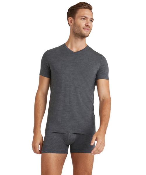 Rückansicht von Falke UW T-Shirt V-Neck WO/CLY m Unterhemd Herren dark grey -heather (3278)