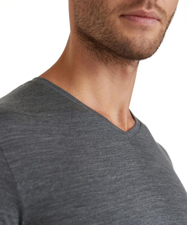 Falke Falke UW T-Shirt V-Neck WO/CLY m Unterhemd Herren - dark grey -heather (3278) - 3 | SportScheck