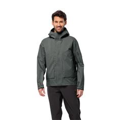 Rückansicht von Jack Wolfskin WANDERMOOD 3L JKT M Funktionsjacke Herren slate green