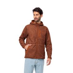 Rückansicht von Jack Wolfskin TANNENSPUR HOODED JKT M Fleecejacke Herren carmine