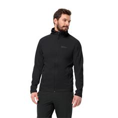 Rückansicht von Jack Wolfskin ALPGRAT HOODED FZ M Fleecejacke Herren black