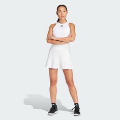Rückansicht von adidas Y-Tenniskleid Tenniskleid Damen White