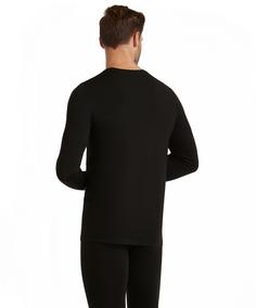 Rückansicht von Falke Langarmshirt Unterhemd Herren black (3000)