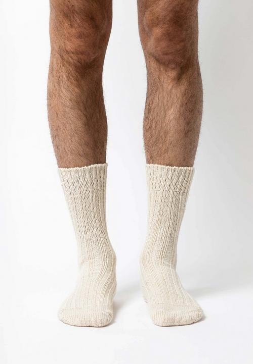 Rückansicht von Snocks Norweger Socken Sportsocken Mix (Offwhite/Braun)