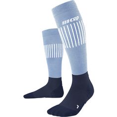 CEP Ultralight Skiing Compression Socks Tall Laufsocken Herren light blue/blue