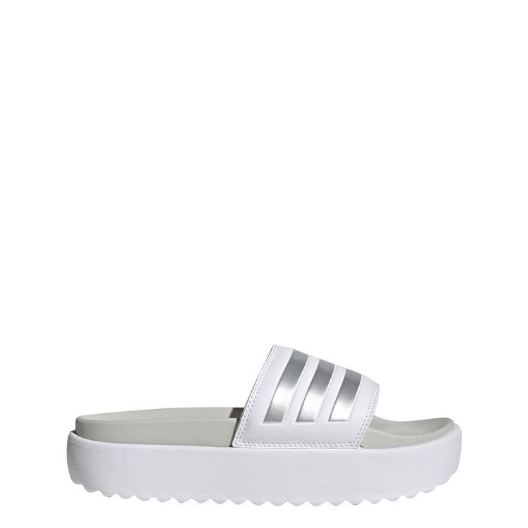 adidas adidas Adilette Platform Badelatschen Damen - ftwr white-zero metallic-grey one - 0 | SportScheck