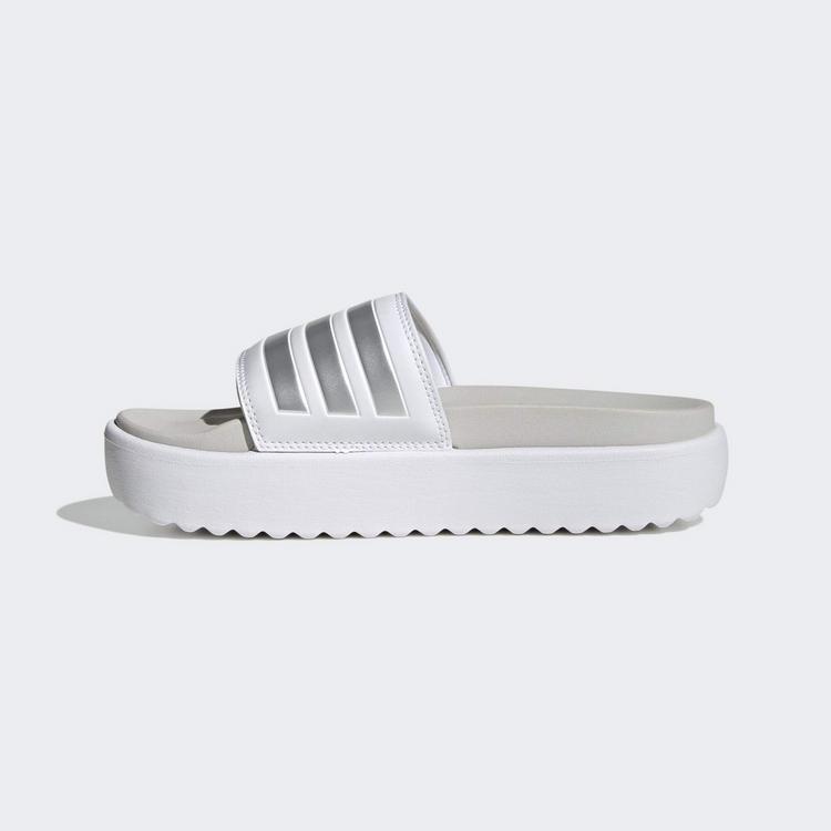 adidas adidas Adilette Platform Badelatschen Damen - ftwr white-zero metallic-grey one - 5 | SportScheck