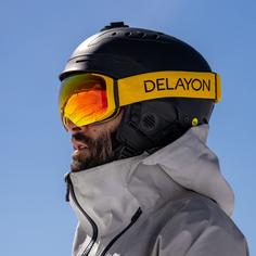 Rückansicht von DELAYON Explorer Skibrille Hornet Yellow Sens Red (VLT 35)