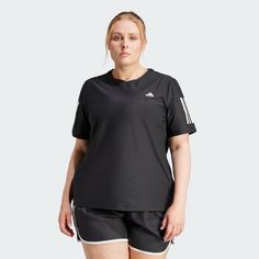 Rückansicht von adidas Own The Run T-Shirt – Große Größen T-Shirt Damen Black