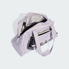 Rückansicht von adidas Linear Essentials Bowling Tasche Sporttasche Damen Silver Dawn / Black / White